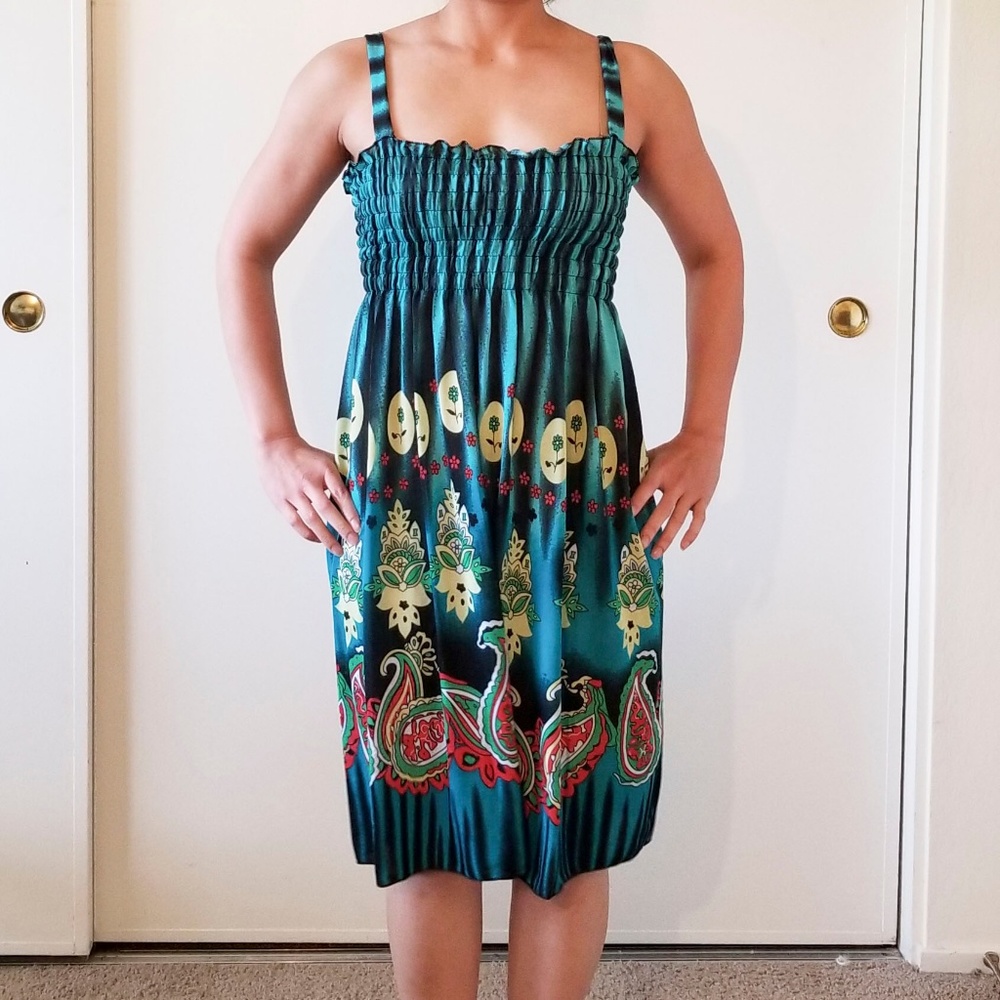 Green and black women's size M dress